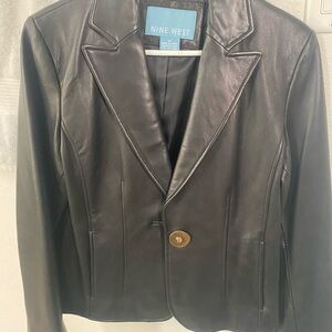 Nine West Black Leather Blazer like new never worn
